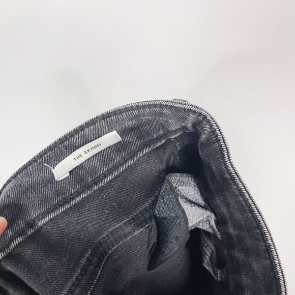 Zara Womens 8 Split Hem High Rise Skinny Jeans Washed Black Cotton Stretch Gray - Picture 10 of 12